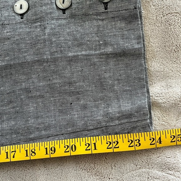 Chico's 100% Linen Button Trim Cropped Pull On Pants size Chico’s 00 US 2 Grey - Picture 12 of 12